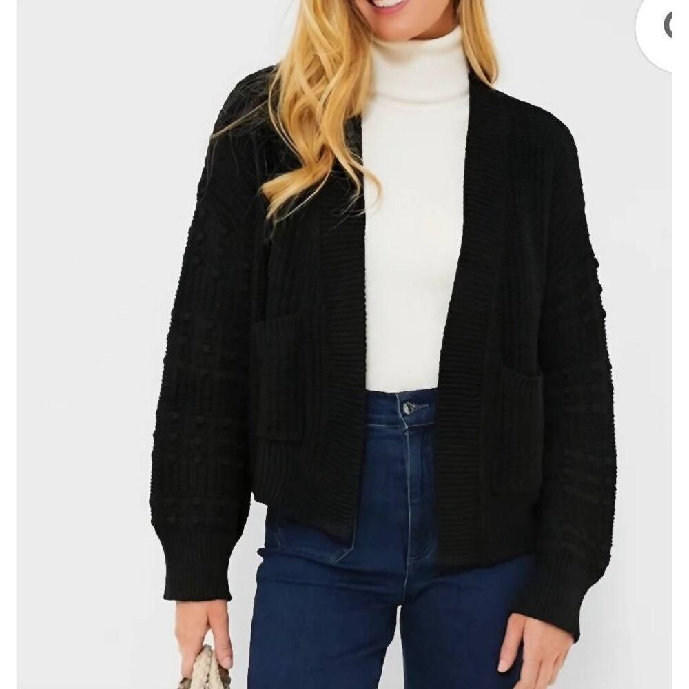 Tuckernuck POMANDER PLACE Black Knit Cardigan sz XS